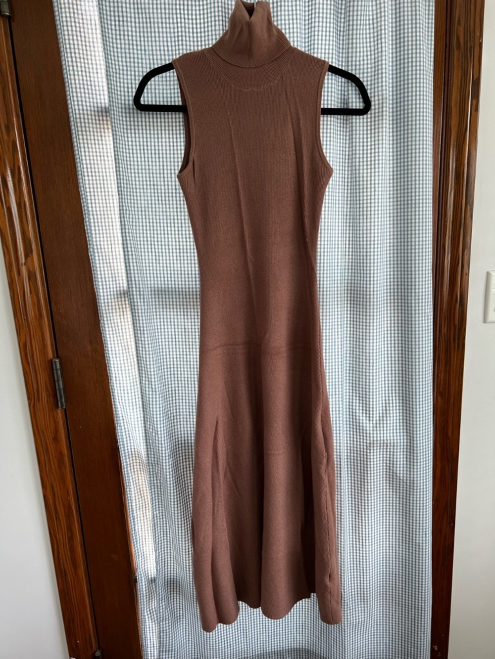 Zara Sleeveless Brown Turtleneck Maxi Dress